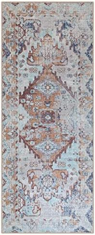 Adiva Rugs Machine Washable Area Rug for Living Room, Bedroom, Bathroom, Kitchen, Printed Persian Vi | Amazon (US)