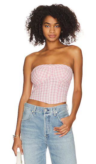 Leilani Tube Top in Pink Gingham | Revolve Clothing (Global)