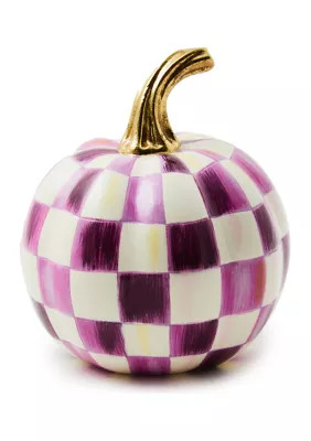 MacKenzie-Childs Plum Check Mini Pumpkin | Belk