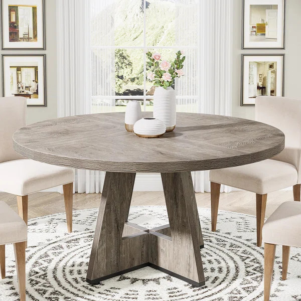 47 Inch Round Dining Table for 4 Farmhouse Kitchen Table | Wayfair North America
