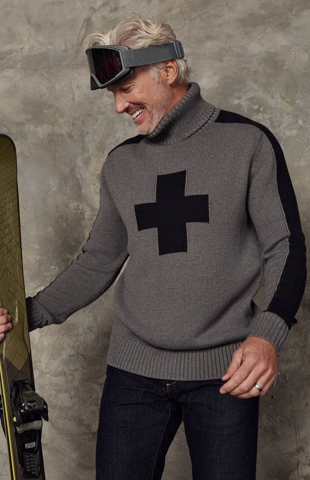 Elias Turtle Neck Ski Sweater | Heather Grey | Alp N Rock