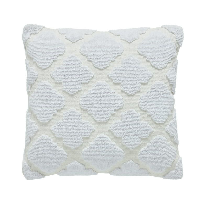 My Texas House Lainey Quatrefoil Cotton-Terry Decorative Pillow Cover, 22" x 22", Ivory - Walmart... | Walmart (US)