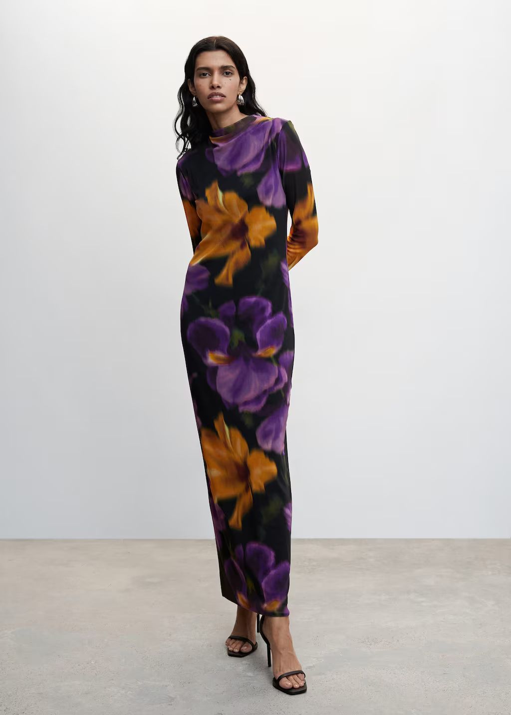 Floral print tulle dress -  Women | Mango USA | MANGO (US)