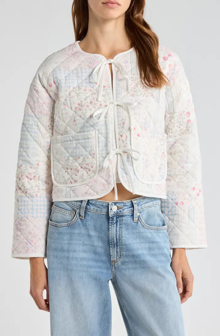 Tie Front Quilted Jacket | Nordstrom