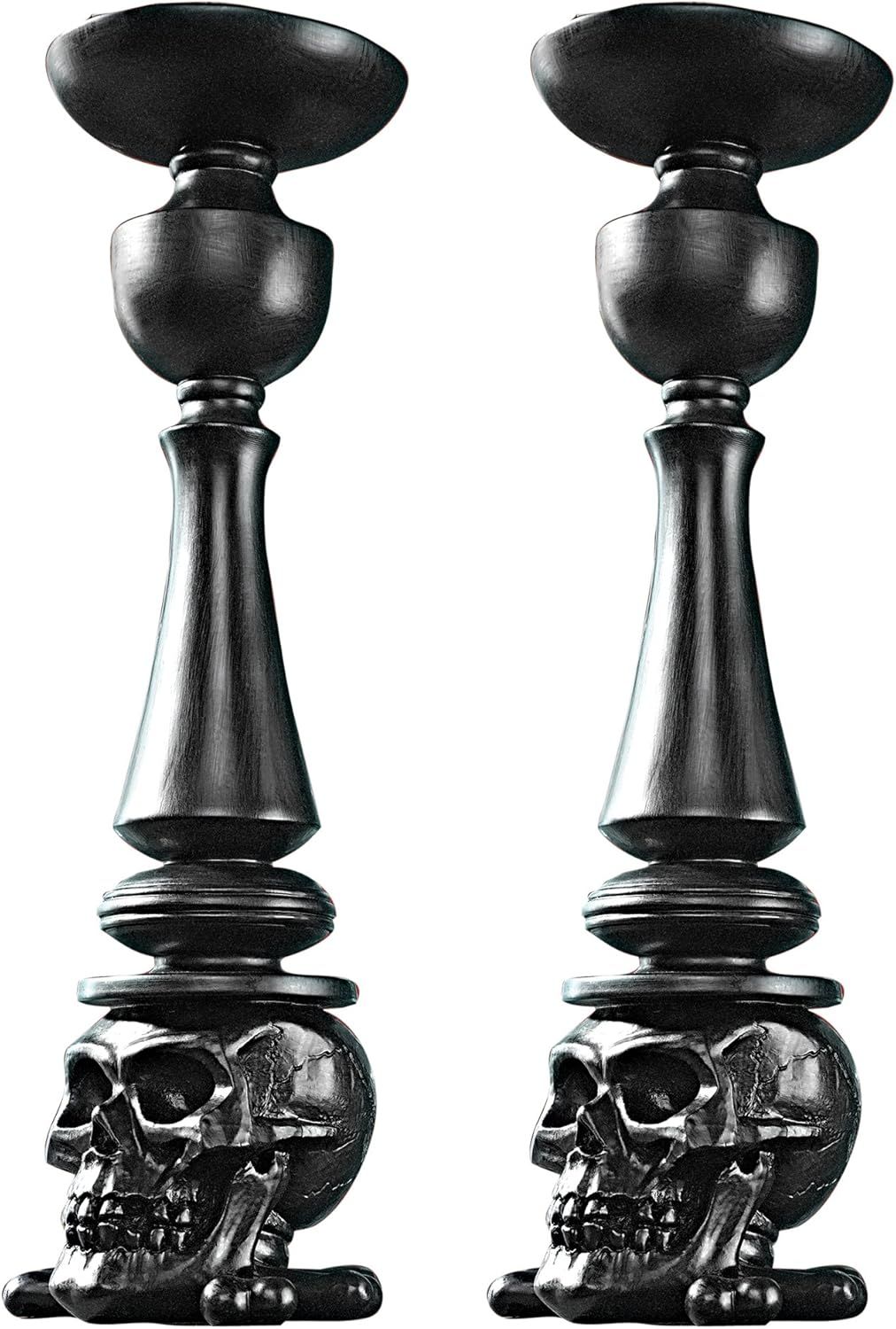 Design Toscano HF9550641 Shadow of Darkness Skull and Bones Sculptural Candlesticks, Set of 2, 14... | Amazon (US)