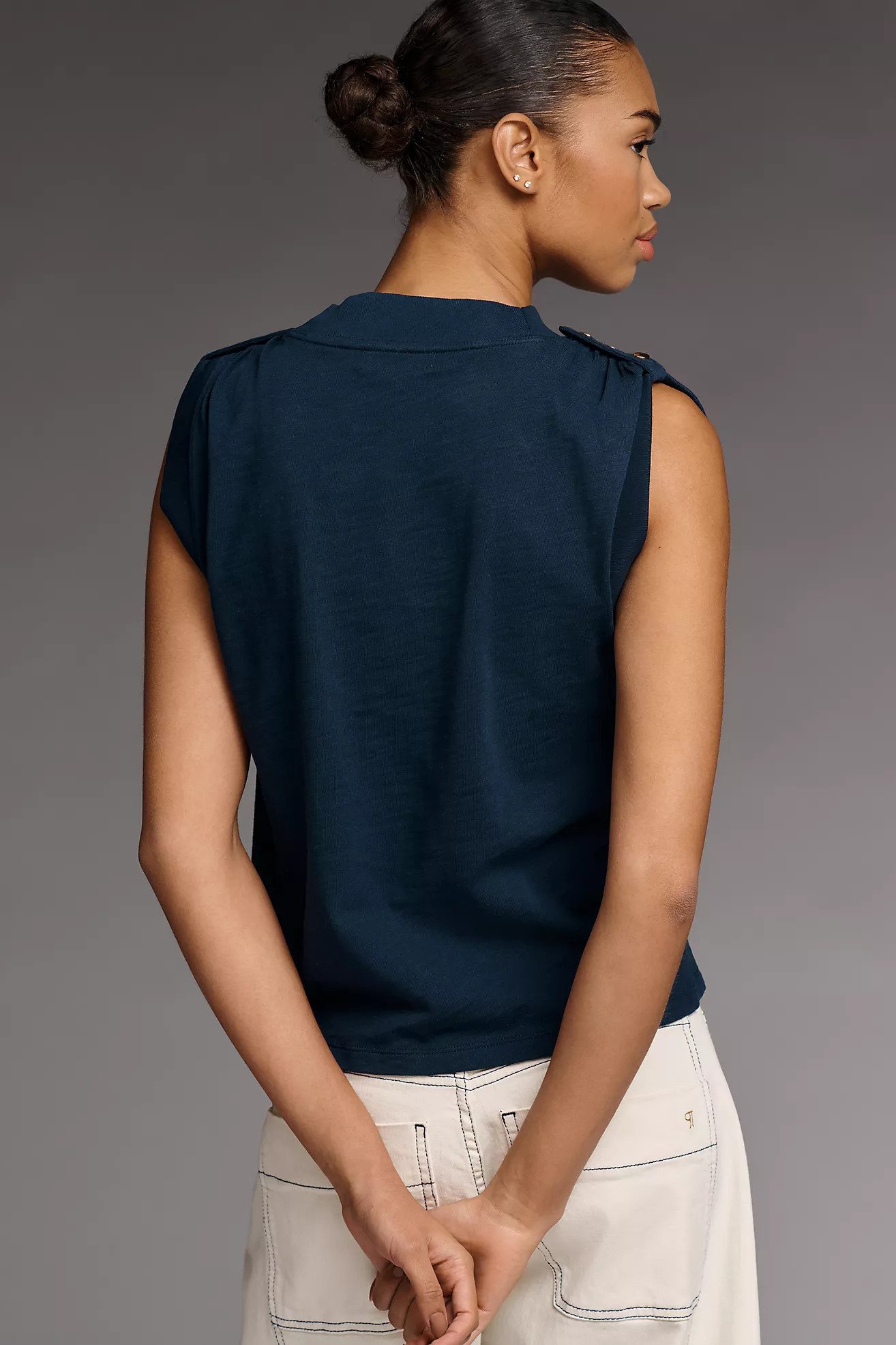 Nation Los Angeles Mikka Buttoned-Shoulder Tank | Anthropologie (US)