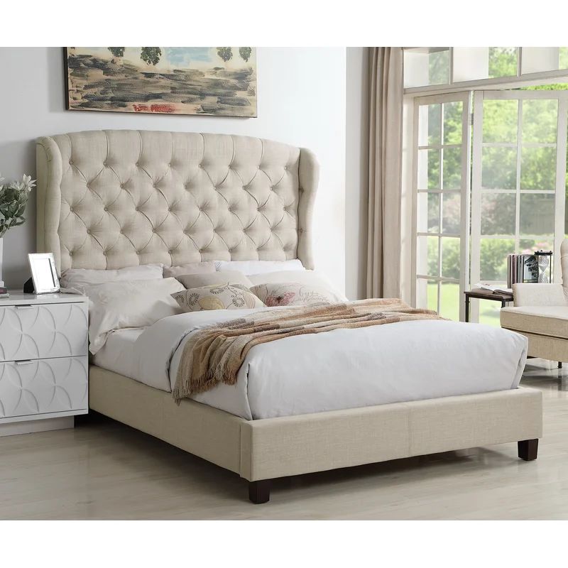 Leatham Tufted Upholstered Low Profile Wingback Bed | Wayfair North America