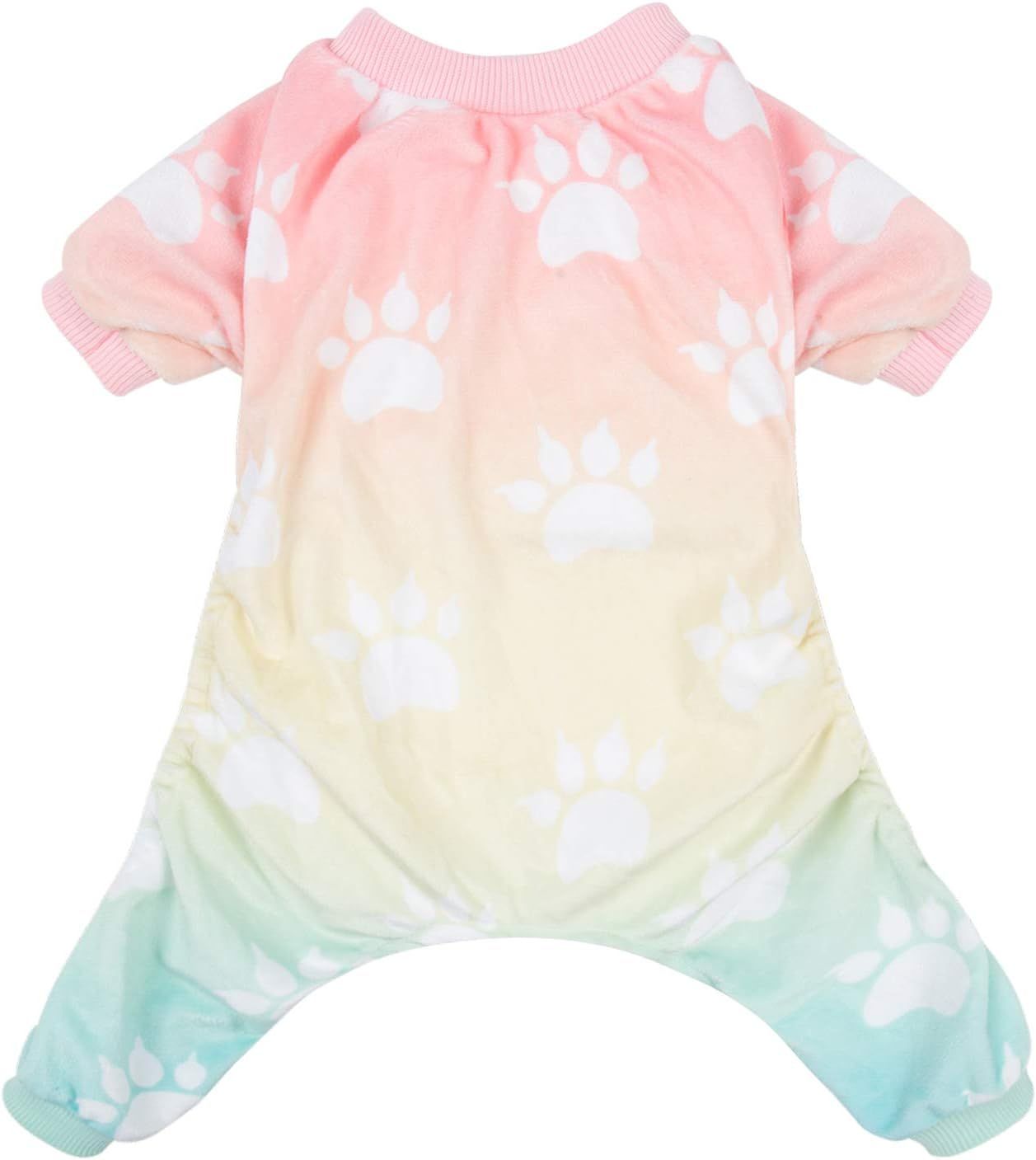 CuteBone Soft Dog Pajamas Gradient Footprint Doggy Shirts for Large Puppies P09M | Amazon (US)