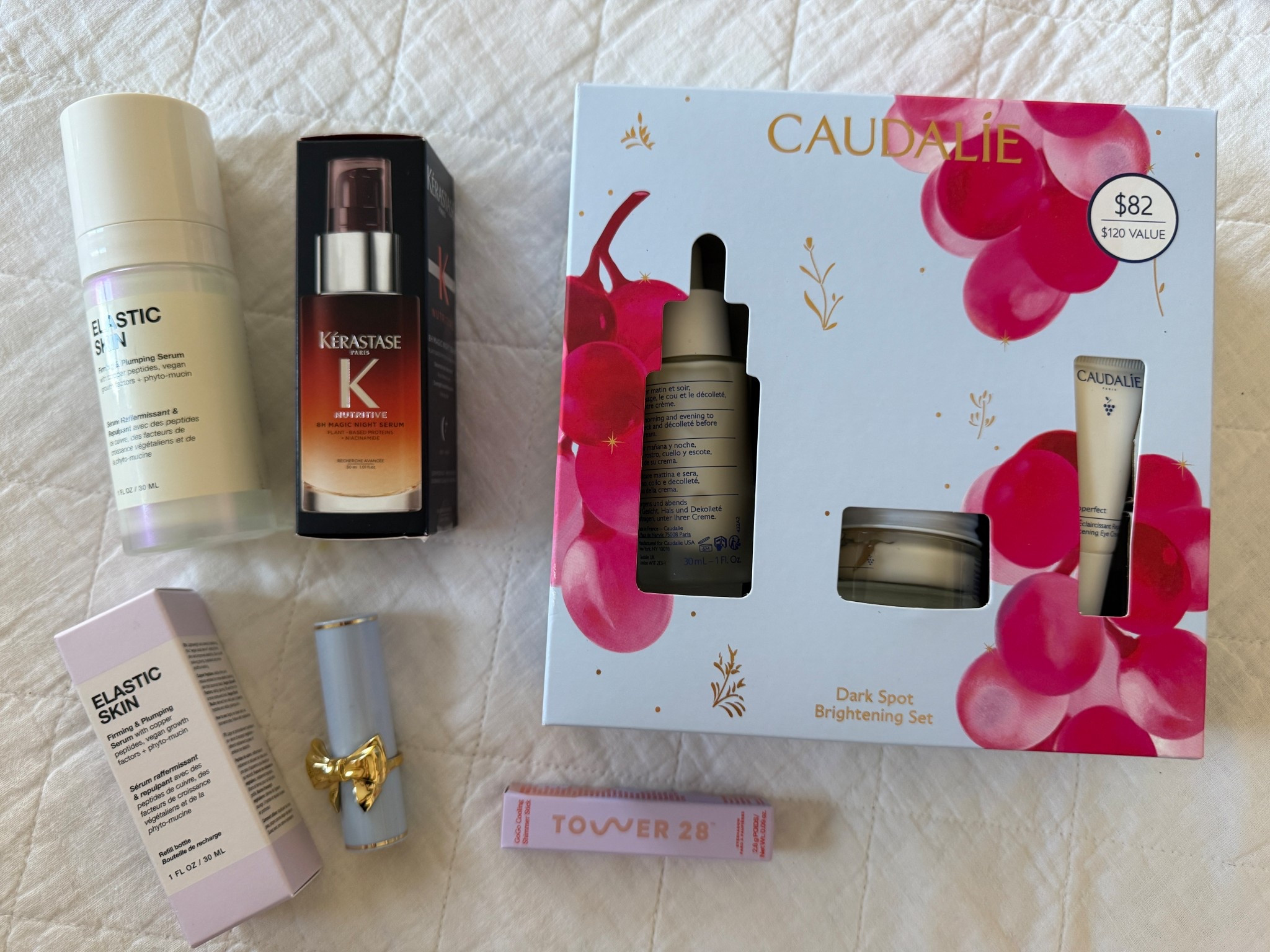 Sephora sale haul! Shimmery cream eyeshadow stick from Tower28, Caudalie Vinoperfect skincare set, Pat McGrath lipstick, InnBeauty Project serum, Kerastase hair serum 

#LTKFindsUnder50 #LTKBeauty #LTKSaleAlert