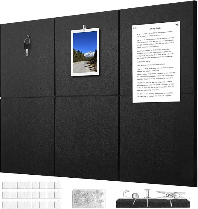 Felt Wall Tiles Bulletin Board Large Cork Board Alternative 6 Pack 11.81”x11.81”x0.47” Felt... | Amazon (CA)