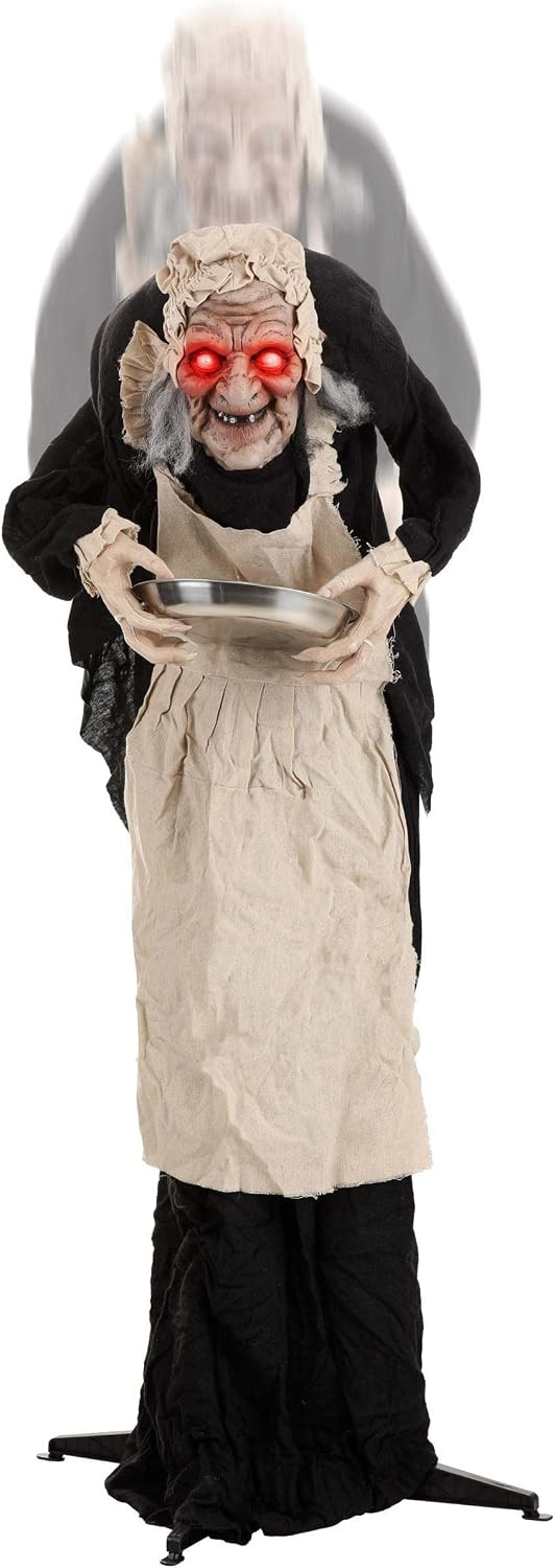 Fun Costumes Old Lady Hag Prop | Old Lady Hag 5ft Animated Decoration, Animatronic Greeter Halloween Decor Standard | Amazon (US)