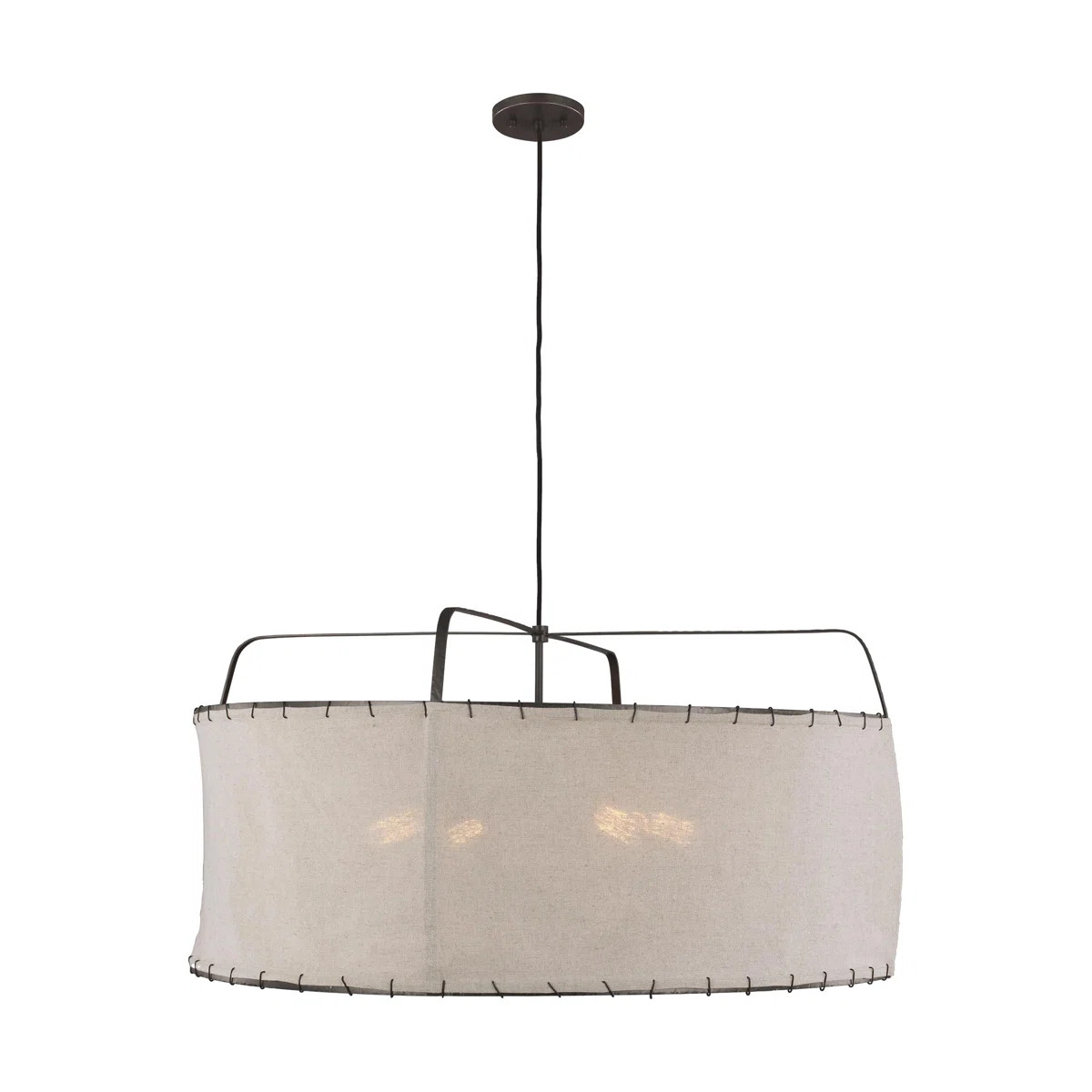 Dunne 4 - Light Aged Iron Drum Pendant | Wayfair North America