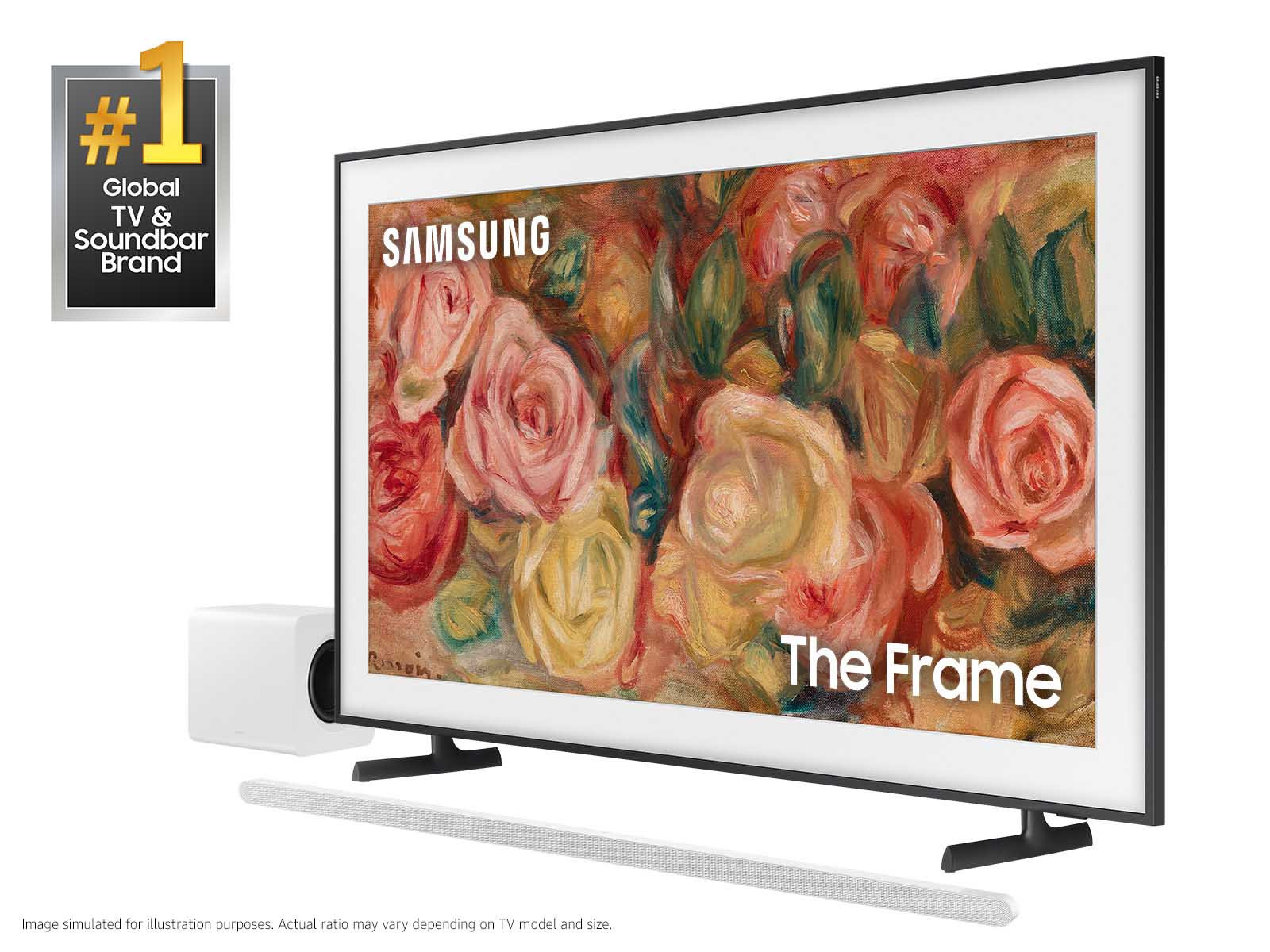 65" Class The Frame QLED 4K with Ultra-slim 3.1.2ch. Wireless Dolby ATMOS Soundbar w/ Q-Symphony ... | Samsung