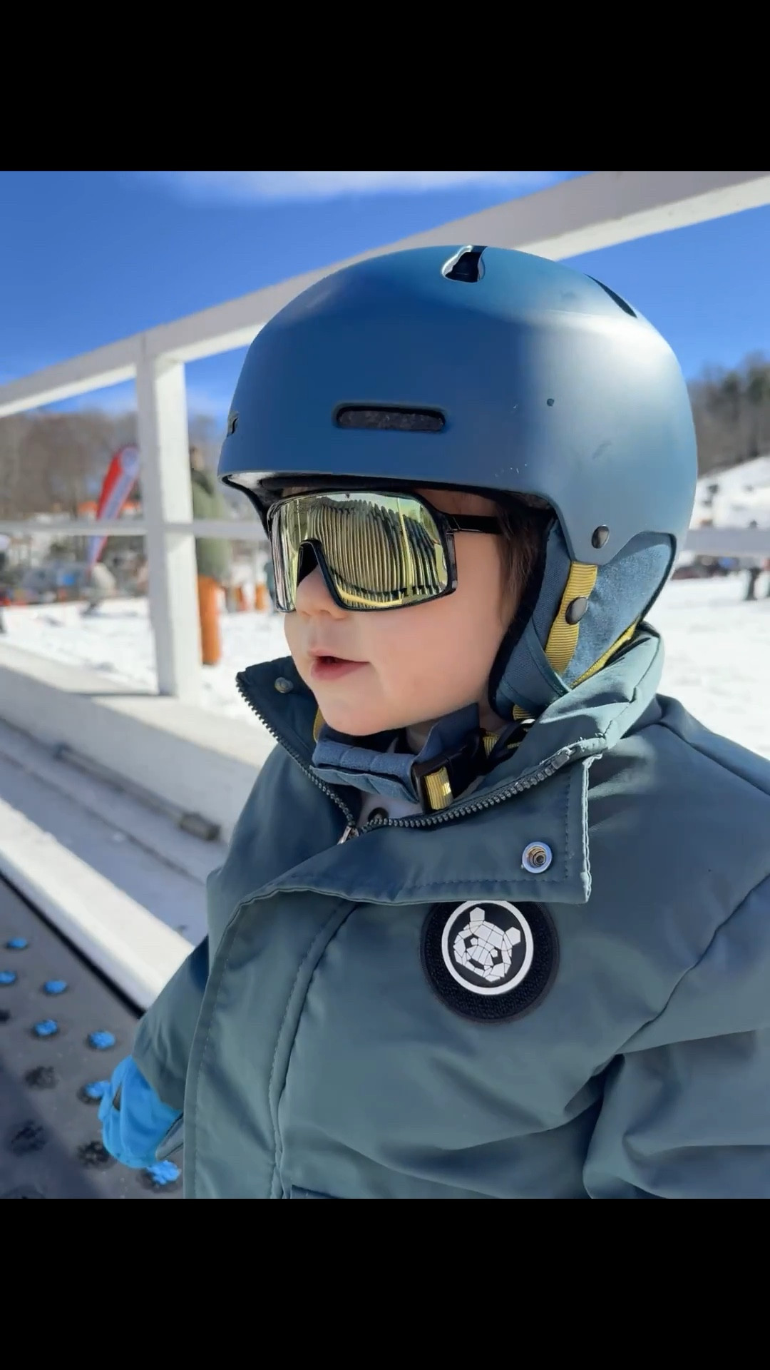 Toddler on a snowboard 😍 

ordered goggles and they fit great but he wasn’t into them! He ended up wearing his sunglasses which I can’t link - binkybro brand! 