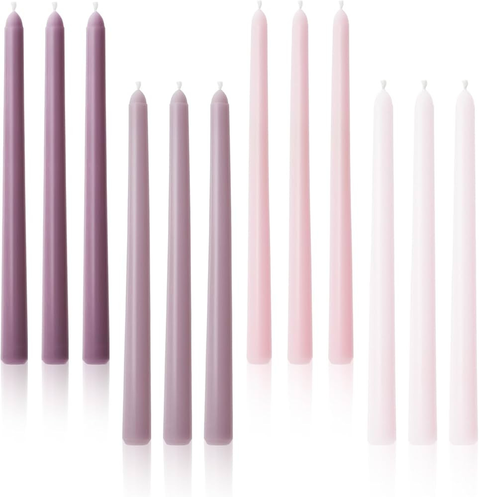Viyffo Taper Candles 10 Inch Purple Set of 12 Unscented, Dripless, Smokeless Long Tall Tapered Ca... | Amazon (US)