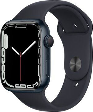 Apple Watch Series 7 (GPS) 45mm Midnight Aluminum Case with Midnight Sport Band - Midnight | Best Buy U.S.