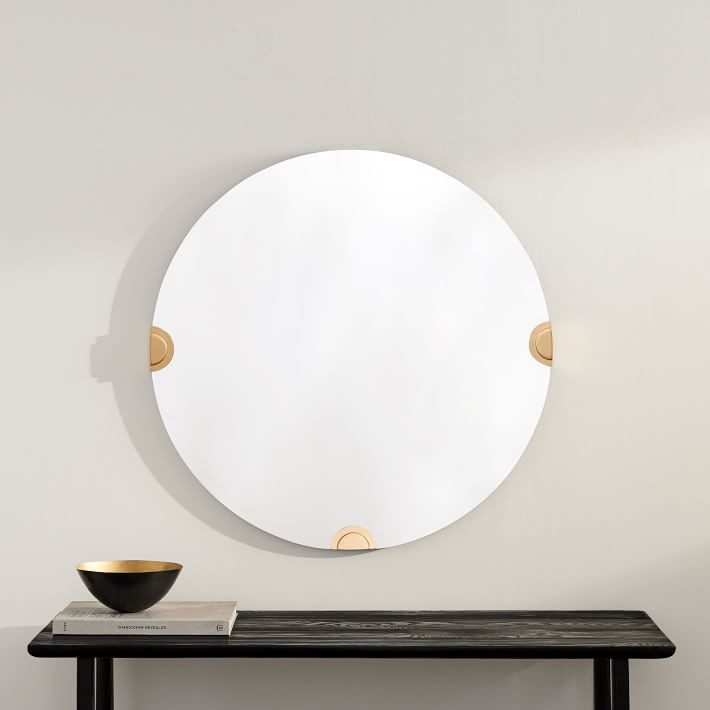 Olive Frameless Metal Mirror - 30" | West Elm (US)