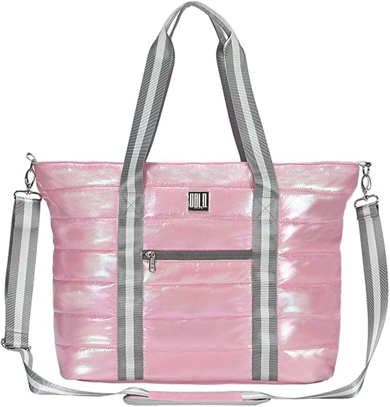 Women Tote Bag, Quilted Puffer Work Shoulder Bag with Laptop Compartment Trolley Sleeve, Large Pu... | Amazon (US)