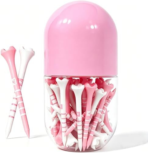 Stable & Durable Plastic Golf Tees 60Pcs Size 2-3/4 Inch or 3-1/4 Inch Packaged in Plastic Jar wi... | Amazon (US)