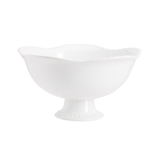 Emma Beaded Stoneware Footed Serving Bowl | Pottery Barn (US)