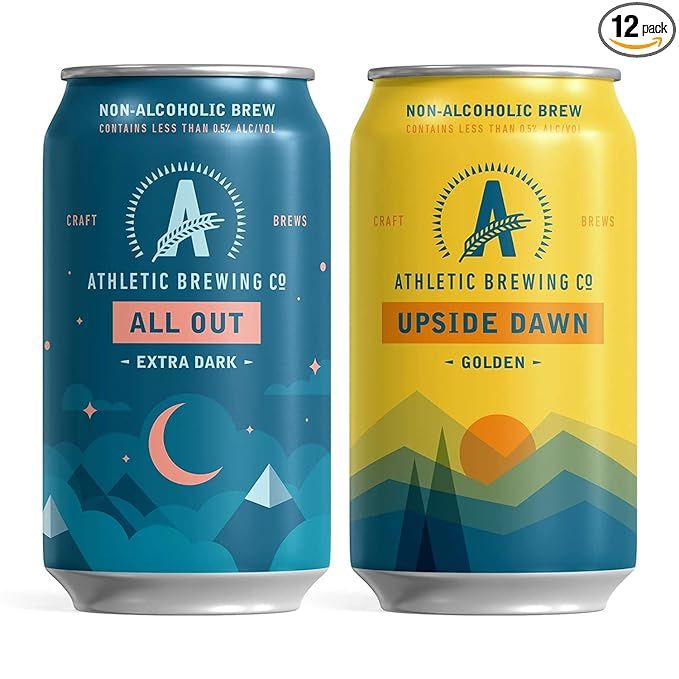 Athletic Brewing Company Craft Non-Alcoholic Beer - 6-Pack All Out and 6-Pack Upside Dawn - Low-C... | Amazon (US)