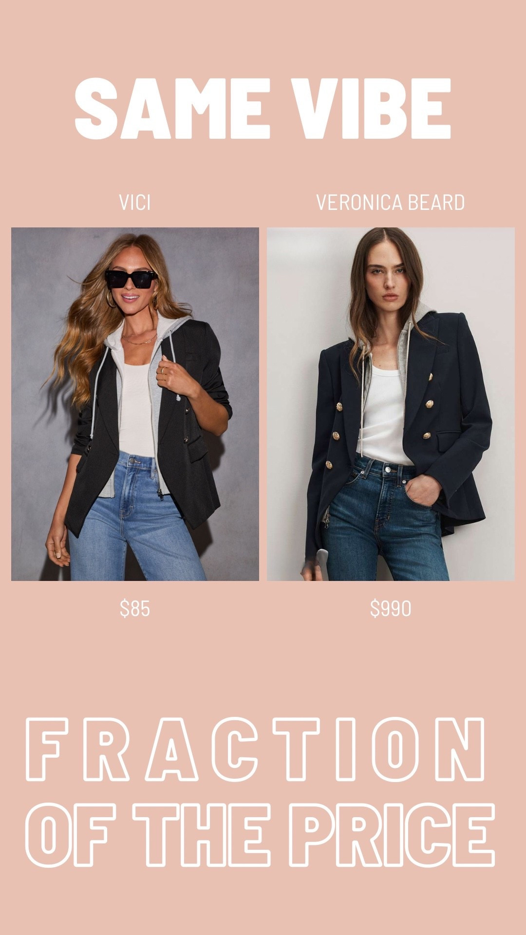 Same vibe, fraction of the price at @VICI Classic Muse Hooded Blazer with zip-in hoodie 🤍

#LTKmomlife #LTKWorkwear #LTKOver40