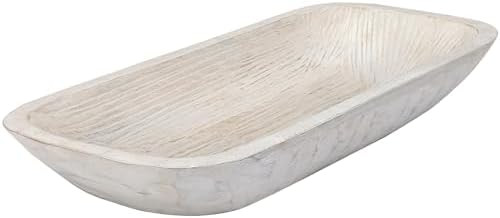 Dough Bowl, Wooden Dough Bowls for Decor, Wooden Bowls Decorative (L19 x W8 x H3 inches) | Amazon (US)