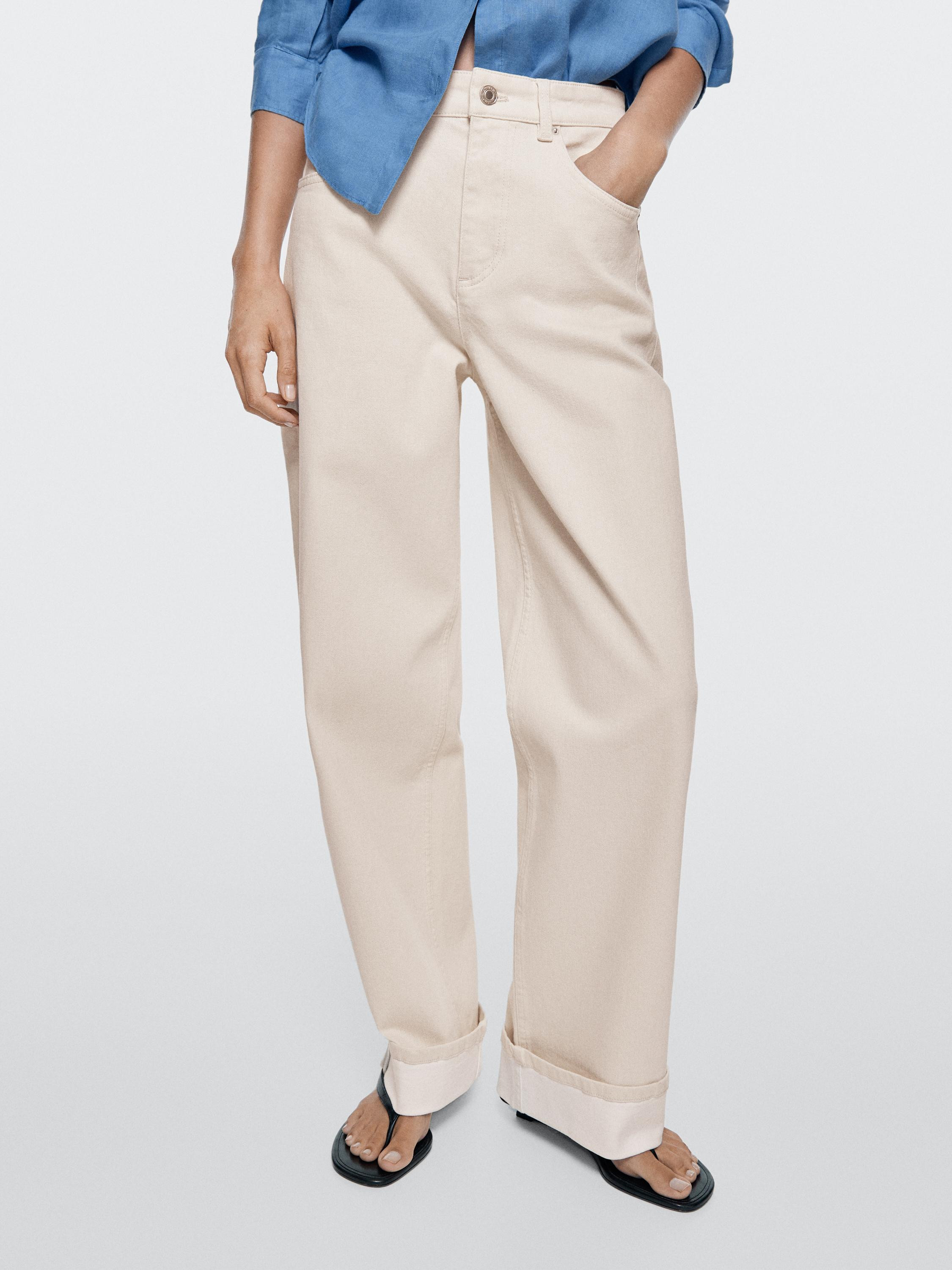 Straight-leg jeans with turn-up hems | Massimo Dutti UK
