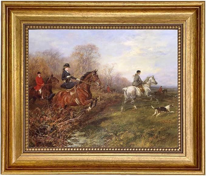 Heywood Hardy Out of the Thicket 8 x 10” Oil Painting Print on Canvas Gold Frame Home Wall Art ... | Amazon (US)