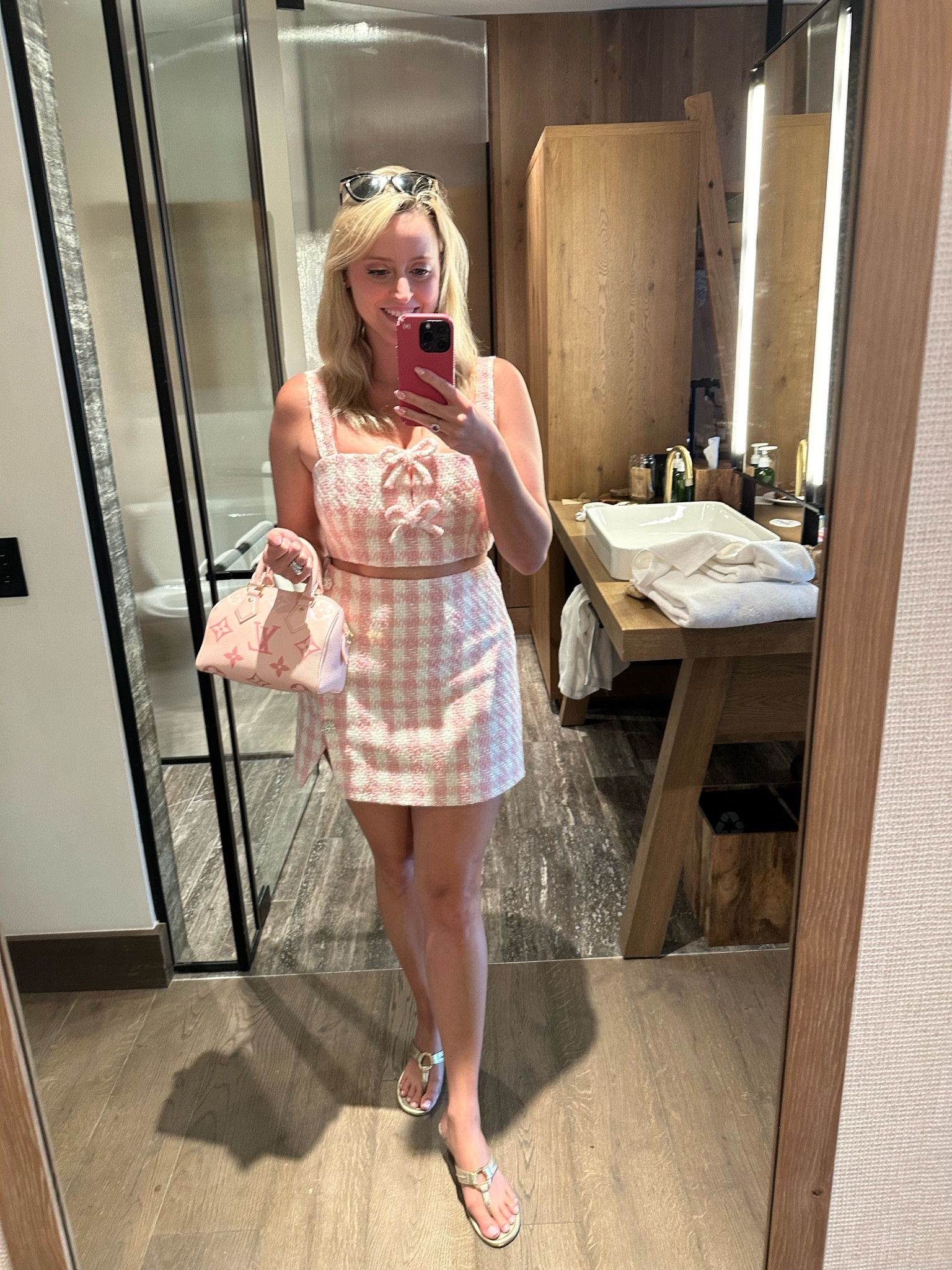 Anyone else obsessed with the bow 🎀 trend? This adorable pink set with bows is still available @revolve and is true to size! 

#LTKStyleTip #LTKSeasonal #LTKSaleAlert