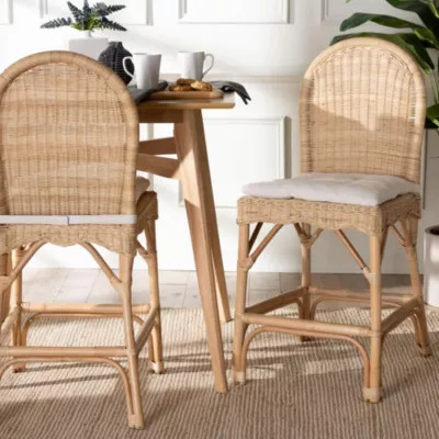 bali & pari Bilu Natural Rattan 2-Piece Counter Stool Set | Belk