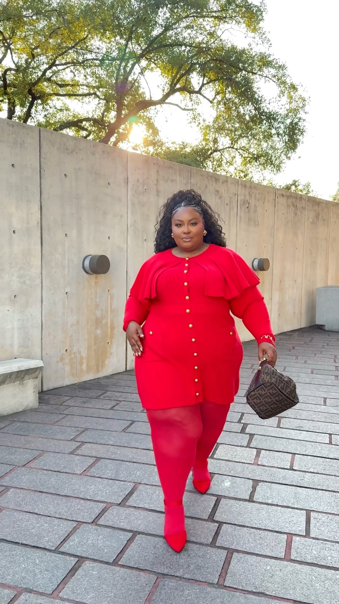 Plus size babes, become a vision in red! A available in sizes 14 to 32. This red knit dress has the perfect stretch with gorgeous gold button details and a cape that brings everything together.

I’m wearing a size 24 for reference. My tights are from snag tights, not linkable here.

#LTKStyleTip #LTKMidsize #LTKPlusSize
