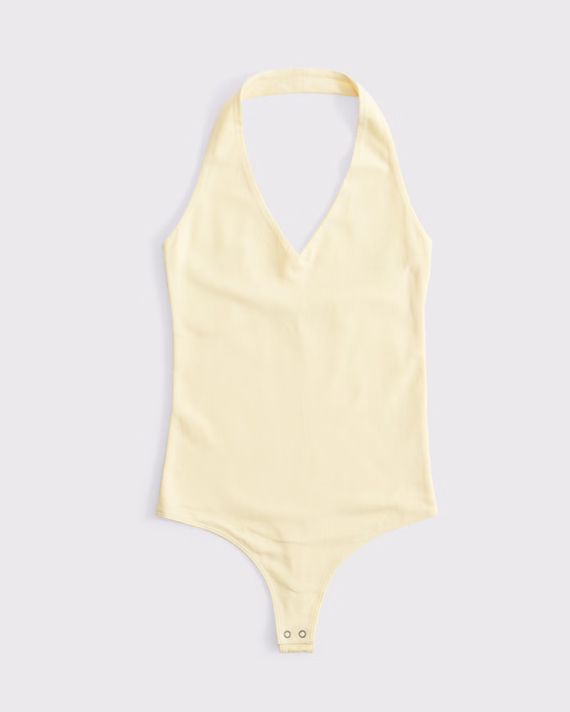 Cotton-Blend Seamless Fabric Halter Bodysuit | Abercrombie & Fitch (US)