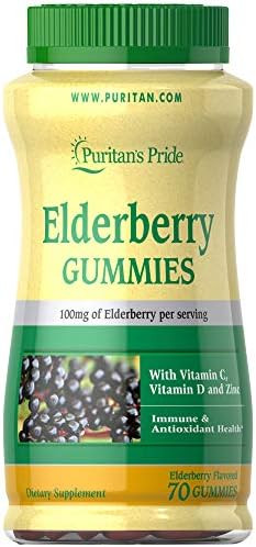 Puritan's Pride Elderberry Gummy with Vitamin C, D & Zinc, 70 Count | Amazon (US)