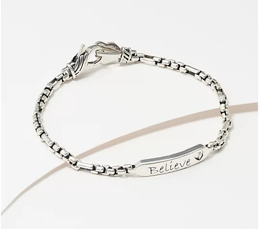Make Your Selection: Christian James by Scott Grimes Sterling Silver Message Luciano Bracelet 9.0... | QVC