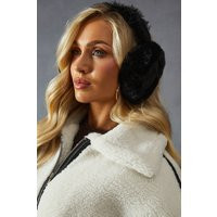 Womens Faux Fur Trim Ear Muffs - Black - One Size | NastyGal UK
