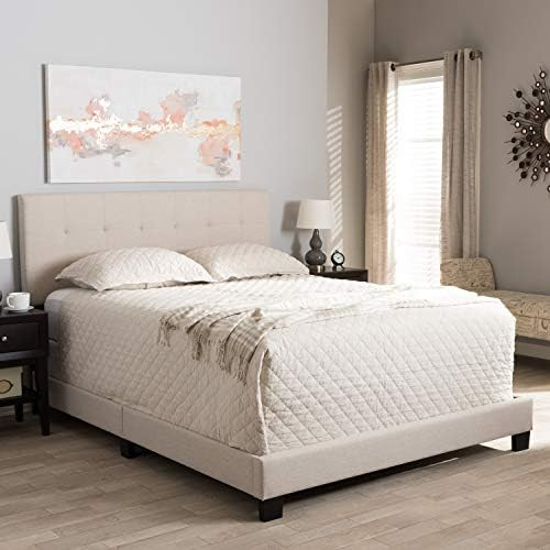 Baxton Studio Brookfield Tufted Queen Panel Bed in Beige | Amazon (CA)