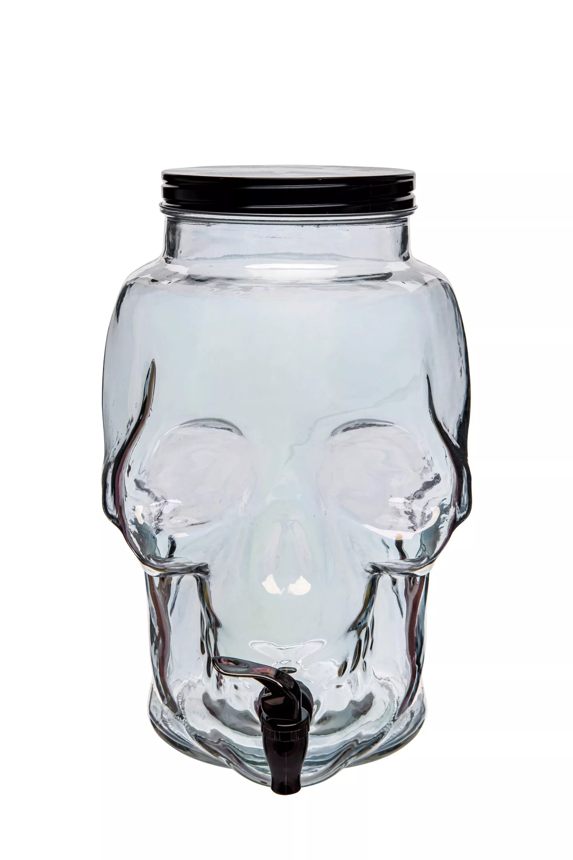 Way To Celebrate Glass Skull Sipper with Lid and Straw for Halloween Party,  18 oz 