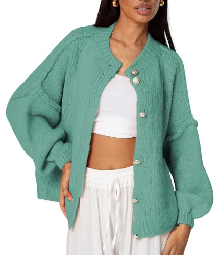 SeekMe Womens Cardigan Sweaters Casual Lightweight Long Sleeve Button Up Knit Oversized 2024 Fall... | Amazon (US)