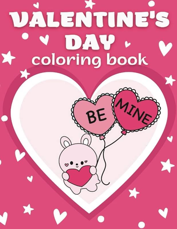 Valentine’s Day Coloring Book For Kids | 30 Cute and Easy to Color Designs with Hearts, Candy, ... | Amazon (US)