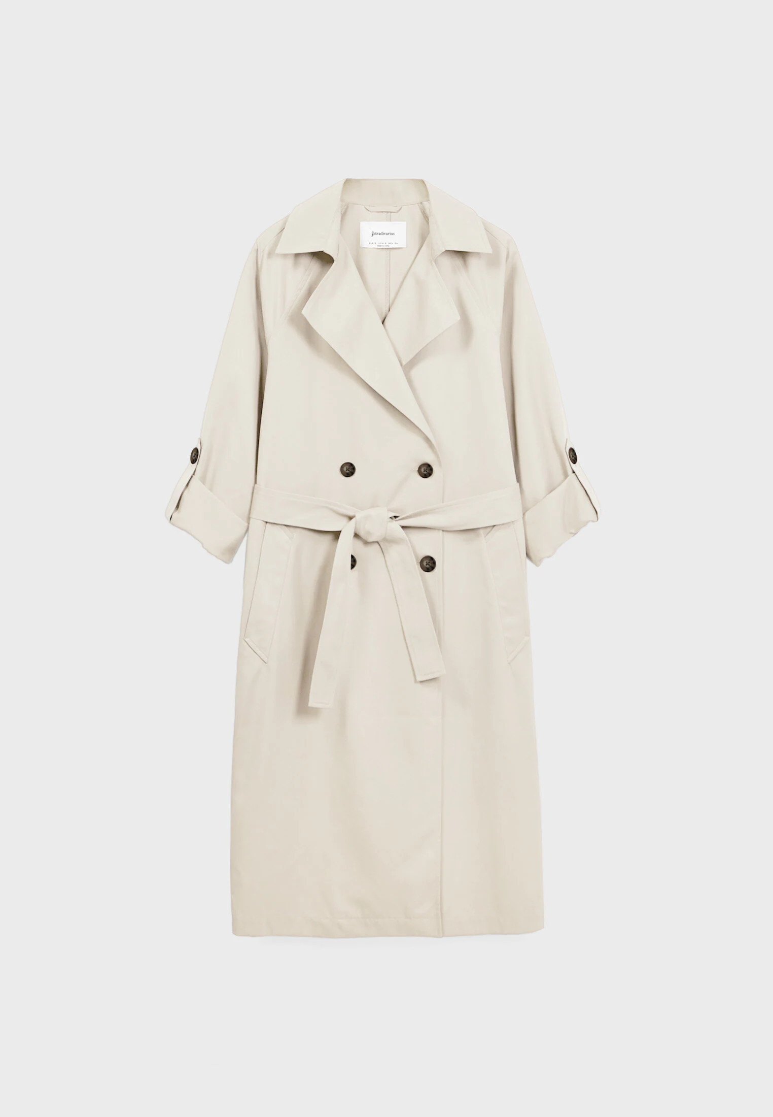 Long flowing trench coat | Stradivarius (UK)