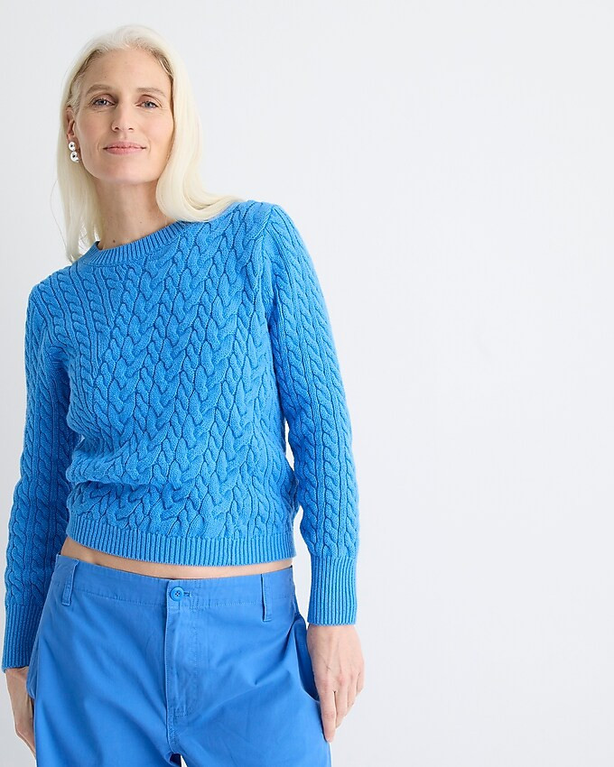 Diagonal cable-knit sweater | J. Crew US