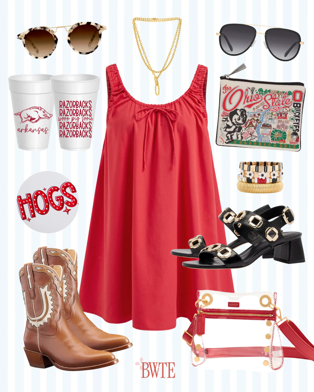 Arkansas and Ohio State gameday looks!!! Linking all things red below!! 

 #LTKSeasonal #LTKParties #LTKFindsUnder100