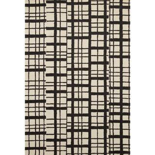 Chris Loves Julia x Loloi Polly Black/Ivory 9 ft. 3 in. x 13 ft. Hand-Tufted Modern Area Rug | The Home Depot