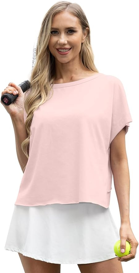 GRECERELLE Women's Open Back Workout Tops Backless Athletic Shirts Casual Crop Running Tee Y2k Yo... | Amazon (US)