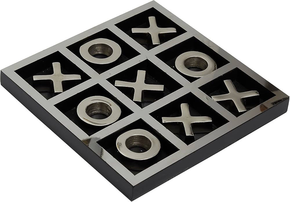 Deco 79 Contemporary Aluminum Game Set, SMALL SIZE, Silver | Amazon (US)