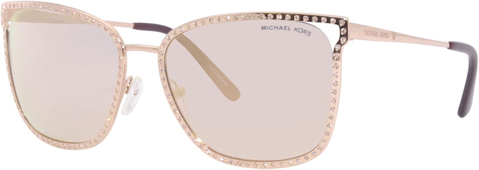 Michael Kors Stockholm MK1098B 11084Z Sunglasses Rose Gold/Rose Gold Mirror 57mm | Amazon (US)