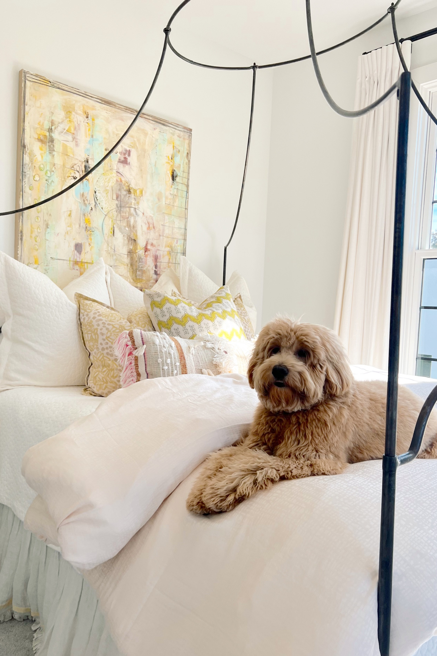 lots of ?’s about my bedding… linking everything I could + some close alternatives #girlroom #bedding #neutralhome #colorfulbedding #canopybed

#LTKhome