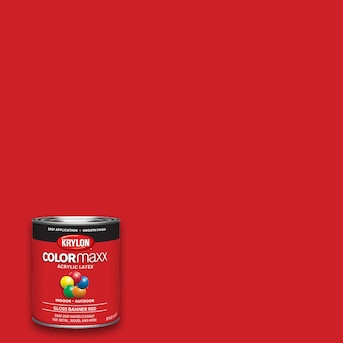 Krylon Acrylic Pre-Tinted Banner Red Paint (1-quart) | Lowe's