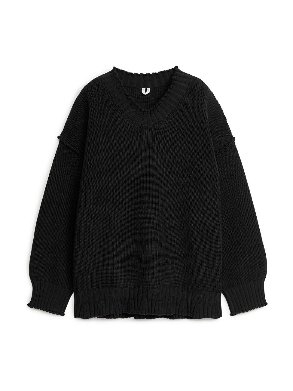 Pullover mit Bogenkante, aus Baumwolle und Wolle. | ARKET (EU)